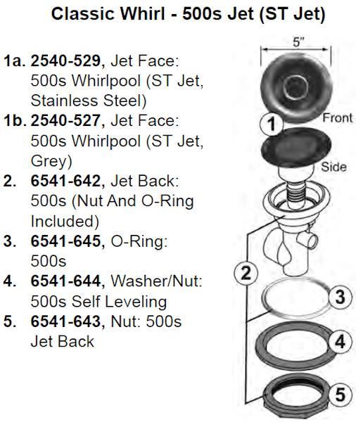 Jacuzzi J-200 Jet Parts 500 Whirlpool Jet 5" Jet Face