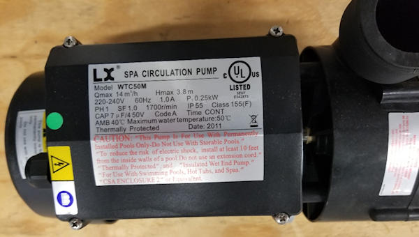 Jacuzzi Replacement Circulation Pump LX Generic Model