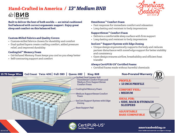AB 13" Firm Bed in a Box Hybrid Innerspring AB 13" Firm Bed in a Box Hybrid Innerspring