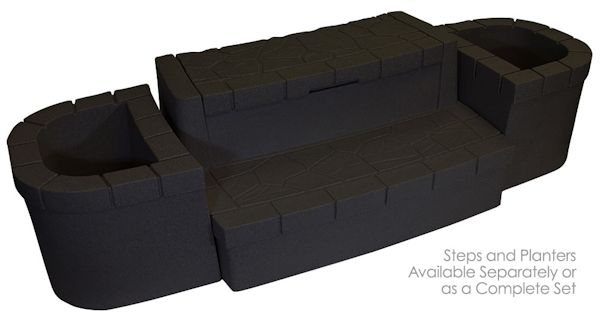 Storage Step with Planters Black Storage Step with Planters Black