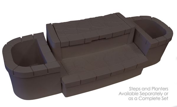 Storage Step with Planters Espresso Storage Step with Planters Espresso