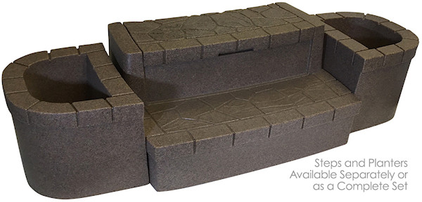 Storage Step with Planters BrownStone Storage Step with Planters BrownStone