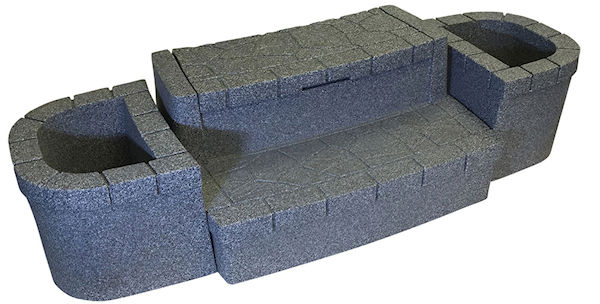 Storage Step with Planters GreyStone Storage Step with Planters GreyStone