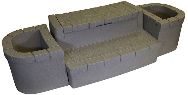 Storage Step with Planters CobbleStone Storage Step with Planters CobbleStone